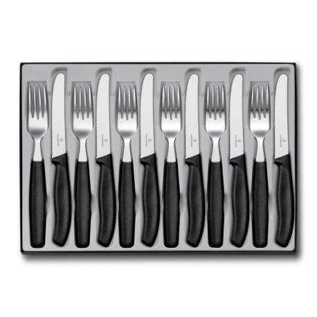 Lot de 6 fourchettes Victorinox manche noir