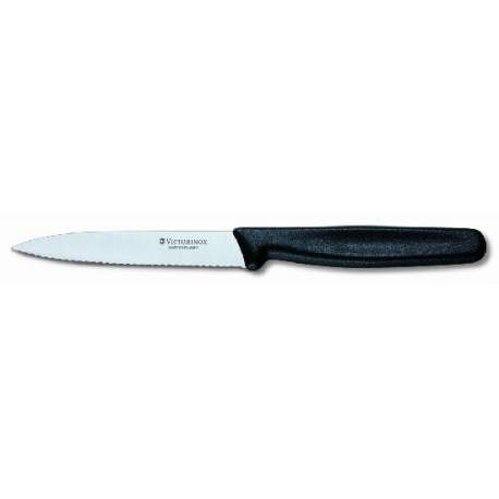 Couteau office lame crantée 10 cm manche noir - Victorinox 5.0733